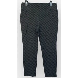 Chicos Womens Slim Leg Geometric Jacquard Pull On Pants Charcoal Gray Size 1 8
